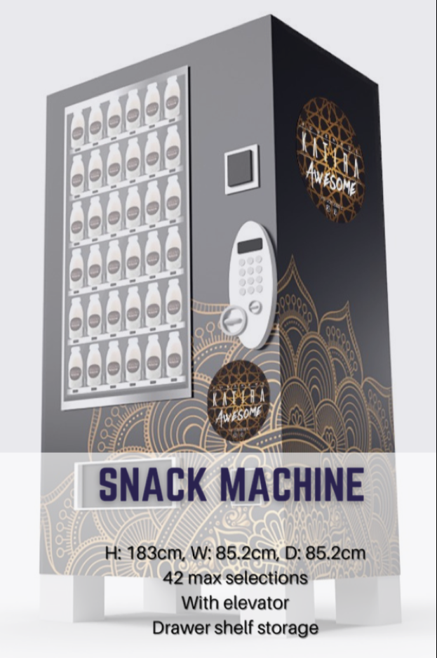 Snack Machine with elevator drawer shelf storage
